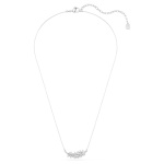 Vienna pendant Mixed cuts, Feather, White, Rhodium plated